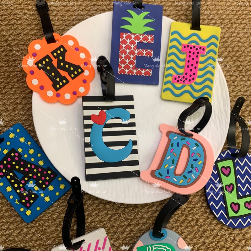 Initial Letter Pvc Cartoon Luggage Tag, Suitcase Identification Tag, Anti-Lost Boarding Pass, Cute Gift Pendant