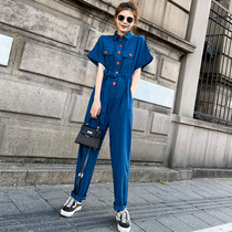 Fashion Snow Spinning Tooling Conjoined Pants Women Summer Niche High Waist Display Slim 2022 New Korean Version Casual Dress Trousers
