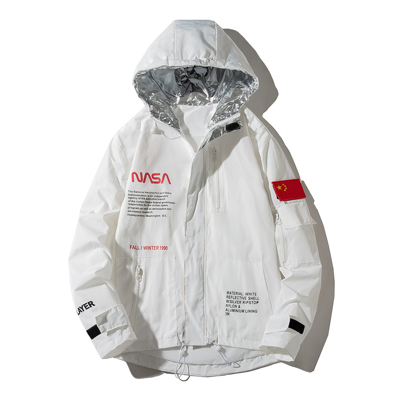 Mid-Length Hooded Nasa Trendy Unisex Couple's Coat, Windbreaker, Winter Thickened Cotton Jacket, Bomber Jacket, Baseball Jacket Mid-Length Hooded Nasa Trendy Unisex Couple's Coat, Windbreaker, Winter Thickened Cotton Jacket, Bomber Jacket, Baseball Jacket