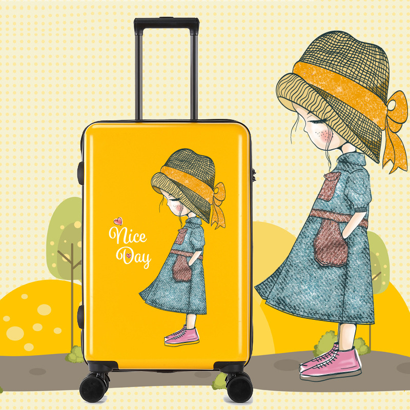 Korean version of the cartoon printing children's trolley case mini 16 inch student 18 suitcase 20 suitcase universal wheel female 24