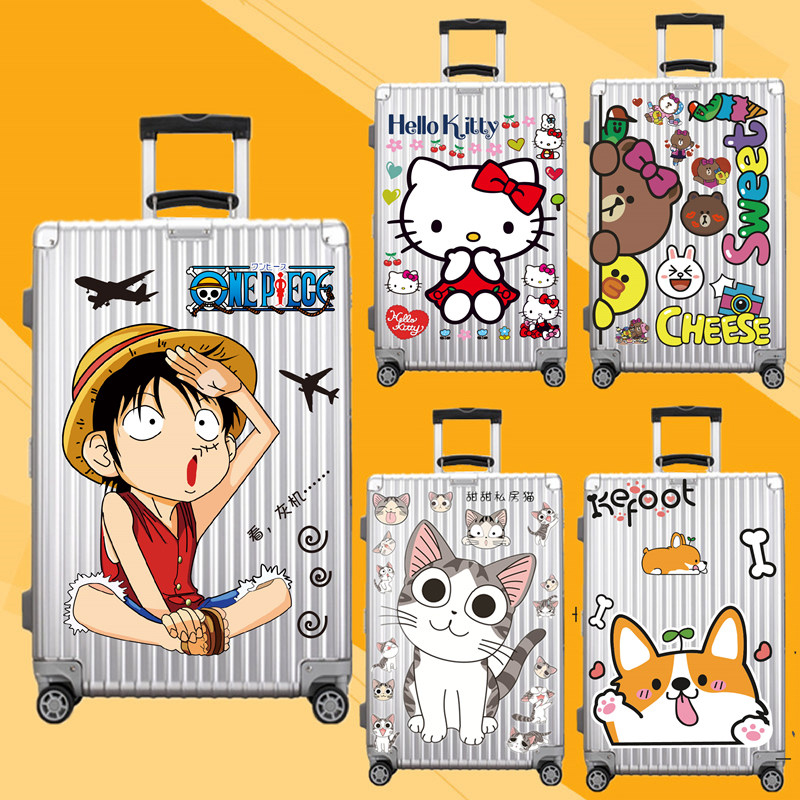 Cute cartoon stickers Moss doll One Piece trolley stickers suitcase stickers luggage stickers