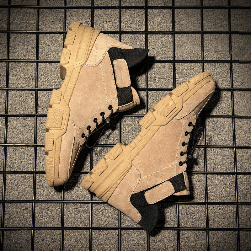 Winter men's shoes Korean version trend British wild tooling Martin boots high-top cotton shoes men's casual shoes men's trendy shoes