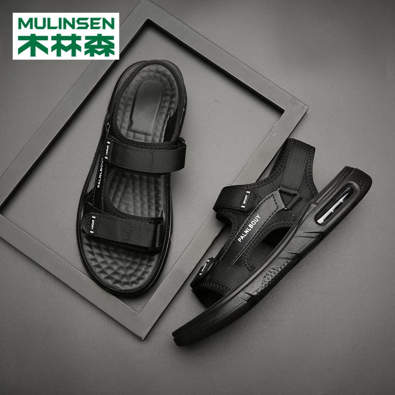 Wood Linson Air Cushion Sandals Men's Summer Outwear 2022 New Tide Men Sports Beach Shoes Non-slip Summer Cool Tug