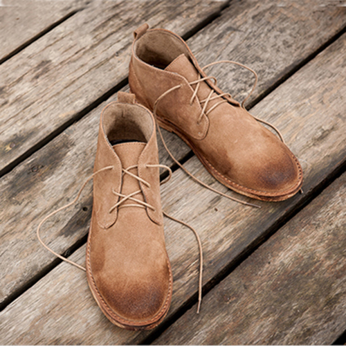British high-top shoes men's shoes boots spring men's Korean version of short boots to increase the trend of Martin boots nubuck leather desert boots