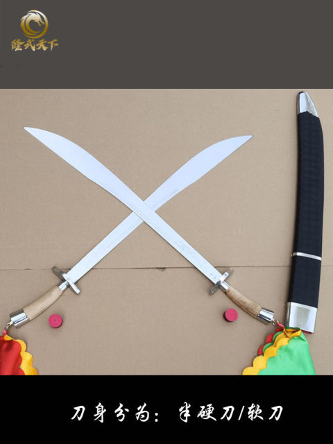 Double Sword Performance, Double Sword Tai Chi Martial Arts, Soft Double Swords for Adults, Children's Double Swords, Morning Exercise Performance Soft Swords, Unsharpened