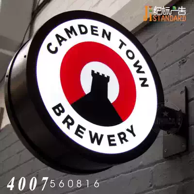 European-style iron light box single-sided light box wall light box light box custom spherical light box side move