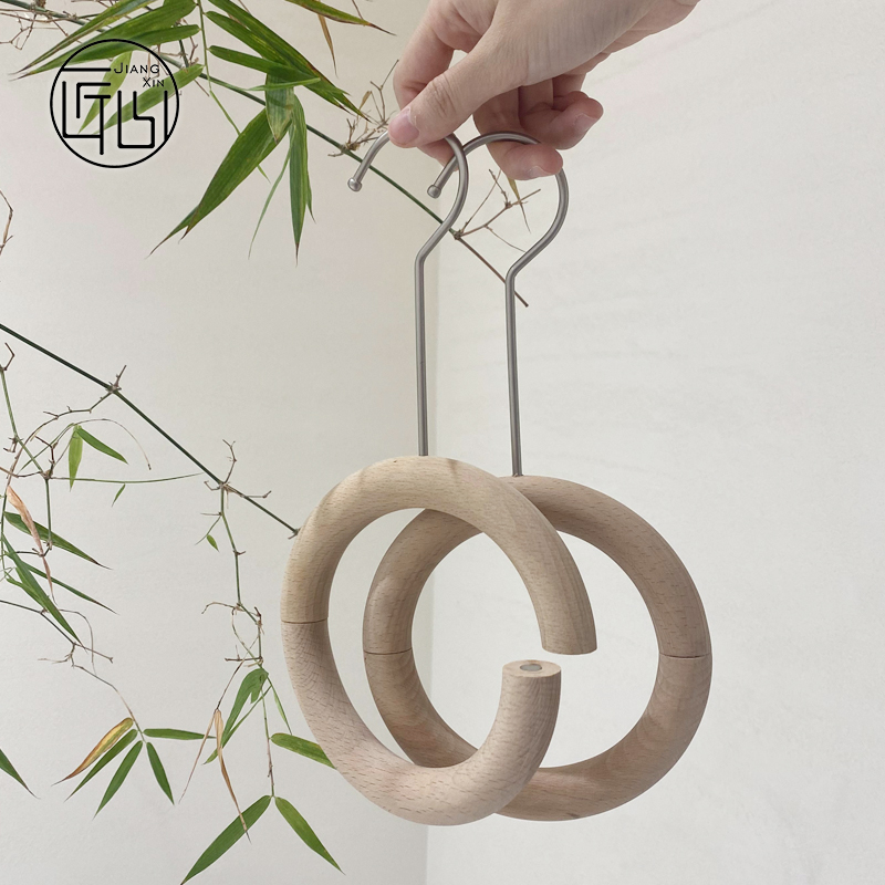 Clothing store log hanging ring multifunctional solid wood ring creative ring jeans silk scarf tie hat rack