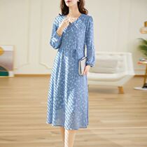 Vegetarian flagship Liandress 2022 Spring new jacquard slimminder light extravaganza Mother Ocean Crushed Flowers Snowspun Long Dress