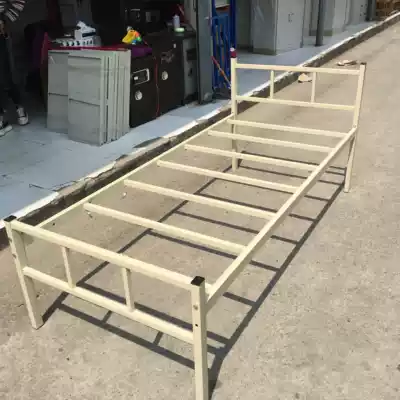 Chengdu single steel iron frame bed lunch break dormitory single bed plastic spray simple frame bed single layer can be customized