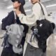 Trendy brand backpack men's large capacity junior high school college student bag casual versatile creative backpack women's personalized cycling