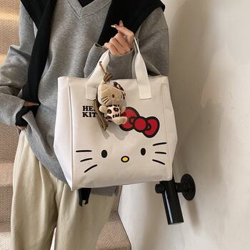ins Canvas Bag for Women 2025 New Style Shoulder Bag Trendy Fashion Large Capacity Tote Bag College Student Tote Bag Simple
