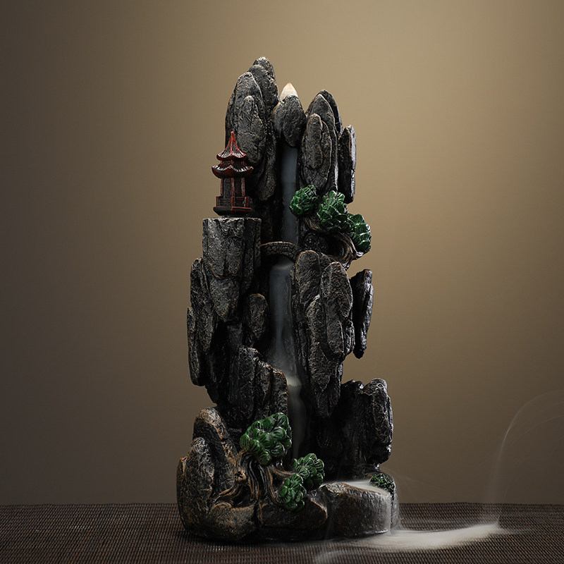 Creative Zen Serie High Mountain flowing water Flowing Back Incense Stove Pendulum sandalwood Incense Stove View Smoke Falls Buddha Hall Interior Furnishing