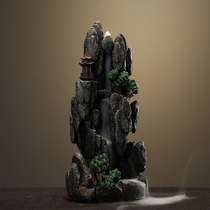 Creative Zen high mountain flow and water flow incense burner decoration Shen sandalwood incense burner Smoke waterfall Buddha Hall interior decoration