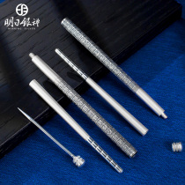 Tomorrow silver chopsticks 999 sterling silver household solid disassembly folding snowflake silver tableware edible non-slip portable gift