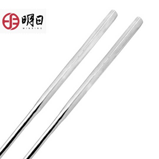 Tomorrow pure silver chopsticks 999 foot silver solid home Practical silver tableware baby silver chopstick glossy square chopsticks