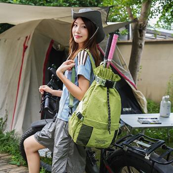 Outdoor badminton racket bag women's trendy fashion drawstring pocket backpack large capacity hiking sports backpack