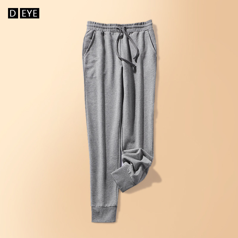 Sports pants women's spring and autumn 2022 new cotton casual loose and thin gray corset pants cotton thin trousers