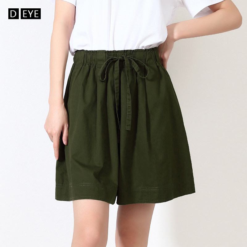 Pure cotton five-point pants women's summer 2021 new sports casual pants loose wide leg pants thin culottes bud shorts