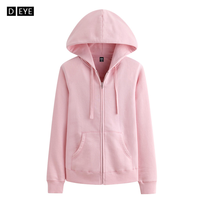 Autumn/winter sports coat women hooded zipper cardigan long sleeve fleece blouse loose pink velvet hoodie women