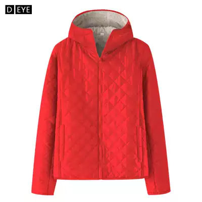 Plus velvet coat women's autumn and winter cotton imitation cashmere top light and thin warm diamond-shaped grid cotton-padded clothing short cotton coat