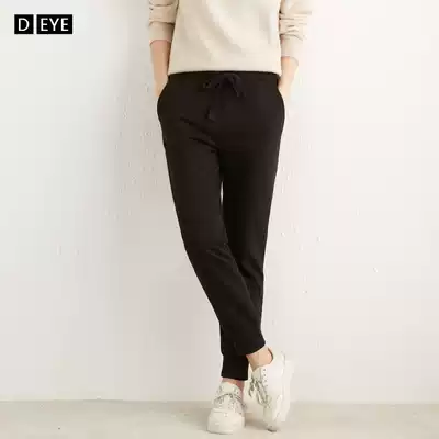 Plus velvet thickened sweatpants women's autumn and winter new pure cotton large size loose casual black imitation lambswool sweatpants