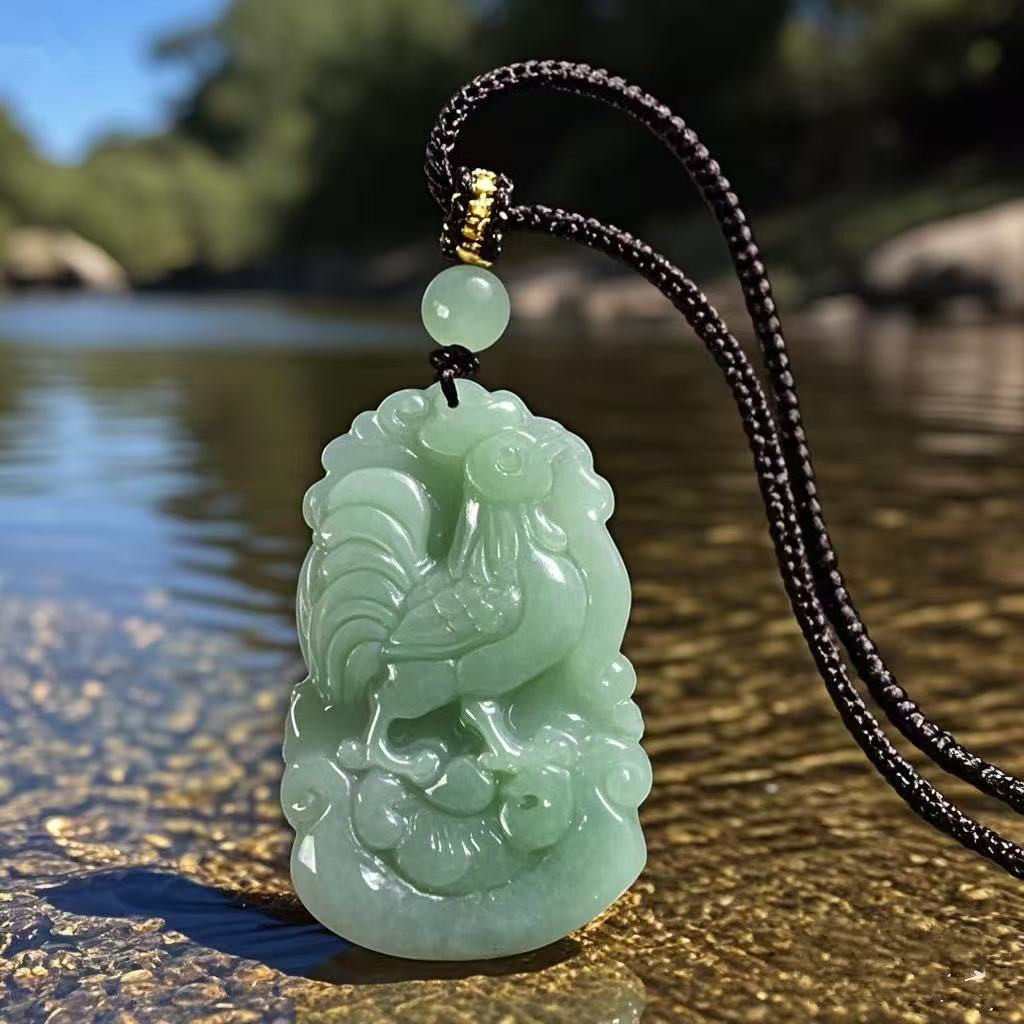 天然グレードAの翡翠を使用した、男女兼用のペンダント。誕生年の十二支（ねずみ、丑、寅、卯、辰、巳、午、未、申、酉、戌、亥）を象徴しています。