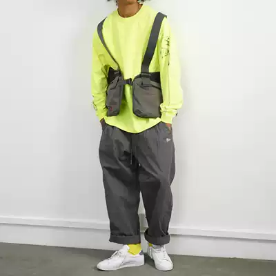 2019FW Loose Leisure Street Cord Pleated ankle-length pants