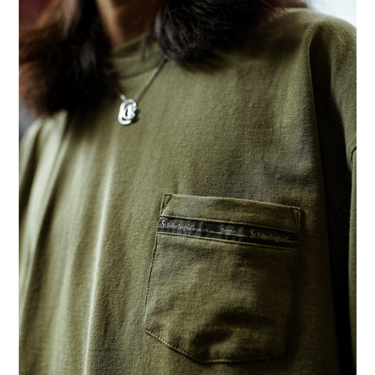 STRL 20SS Heavy Lbs Dyeing and Dyeing Process Loose casual Street Street Sign Pocket T-Shirt 