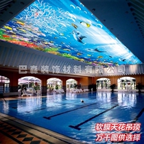 Underwater world style swimming pool 3DUV inkjet three-dimensional soft film ceiling advertising light box ceiling decoration material