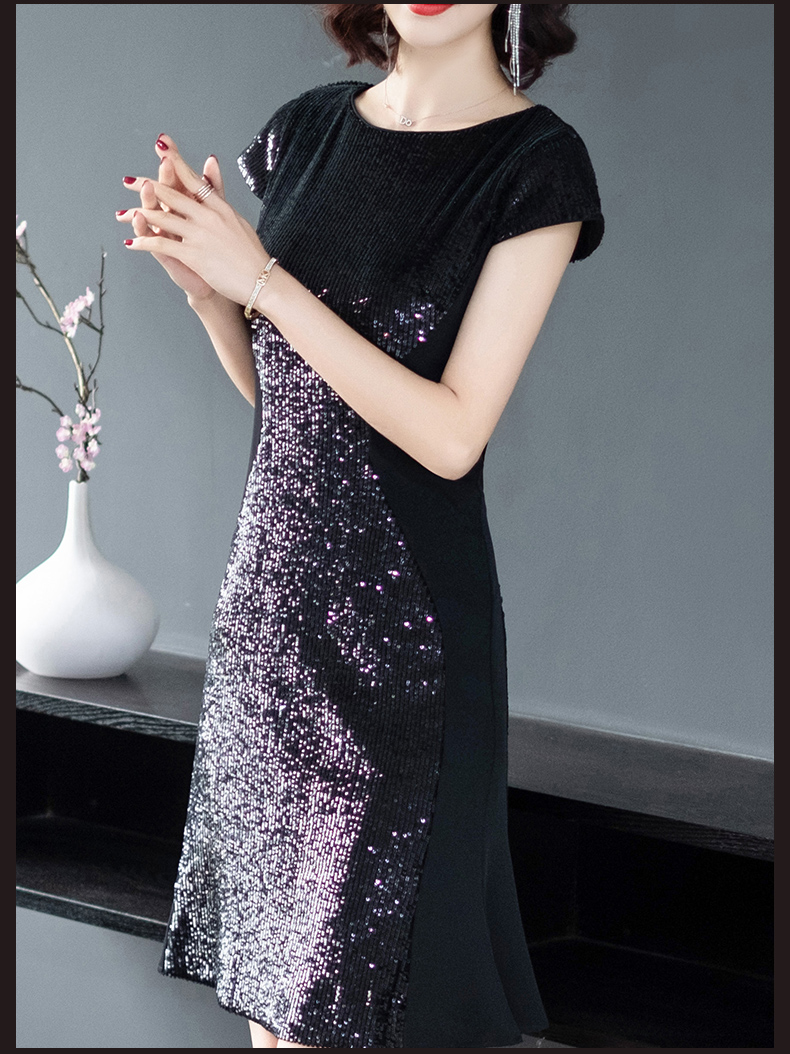 Váy sequin đen nữ 2019 xuân hè mới khảm xù thời trang váy đuôi cá thon gợi cảm - Sản phẩm HOT shop đầm đẹp