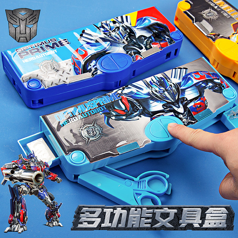 Transformers Pencil Case Multifunction Elementary School Children Kindergarten Little Boy Pen Box Creative Boy Boy Pencil bag beginners Jane approximately large capacity Women online Red autos Chauer Teenage Girl