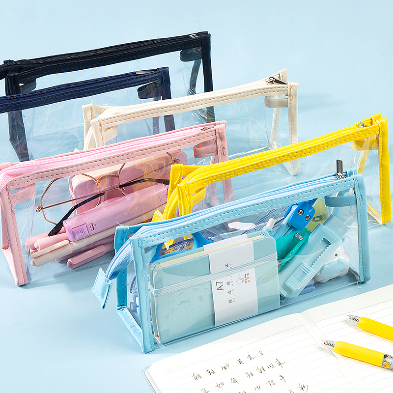 Transparent pen bag exam dedicated to Japanese junior middle school girls in the middle school exam bag boys elementary school students minimal large capacity 2023 new popular high-value pencil box cosmetic bag