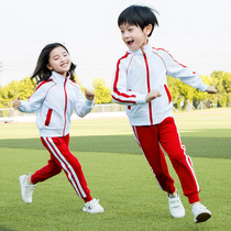 Kindergarten uniform English style spring and autumn set primary school uniforms three sets of childrens white sports performance class uniforms