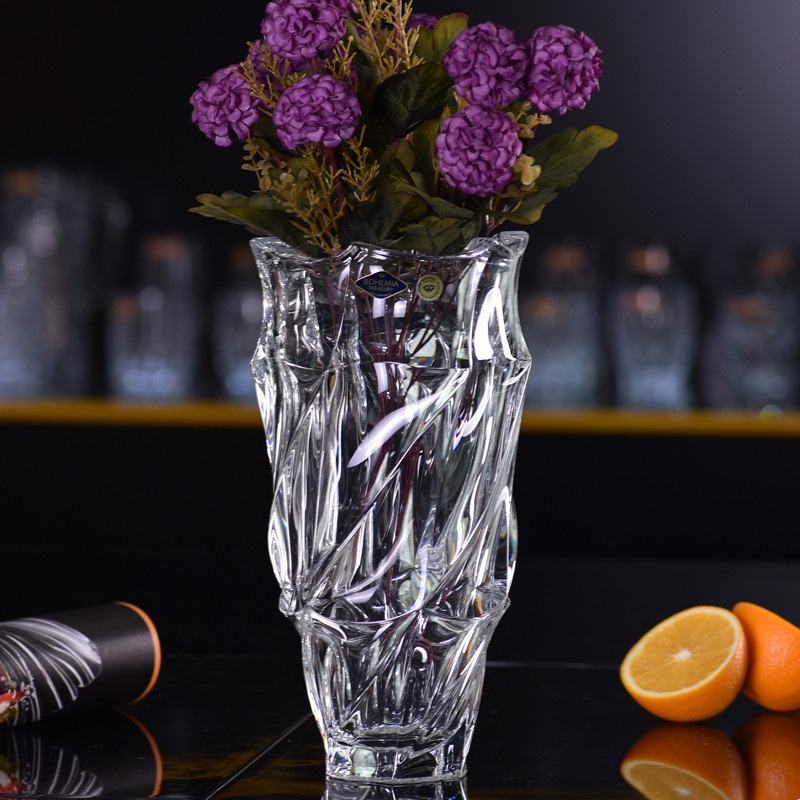 Czech Imports BOHEMIA Crystal Glass Vase Modern Minimalist Flower Arrangement Pendulum Table Top Transparent Vase New-Taobao