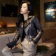 2025 new hot style European sheepskin leather jacket women's short motorcycle jacket jacket little man jacket