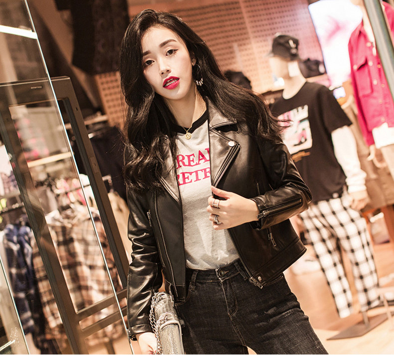 Кожаная куртка 海宁真皮皮衣女春秋2025新款春季海宁小皮衣短款绵羊皮夹克女外套 Juccy carutar