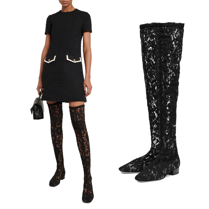 European and American Export Low-Heeled Over-The-Knee Boots for Women in Spring and Summer Square-Toe Cut Out Mesh Boots Sexy Lace Breathable Boots for Women European and American Export Low-Heeled Over-The-Knee Boots for Women in Spring and Summer Square-Toe Cut Out Mesh Boots Sexy Lace Breathable Boots for Women