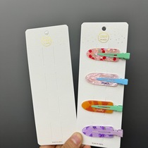 Hot stamping copper coin long hair clip card four card slot leather clip clip packaging cardboard hang tag diy jewelry accessories