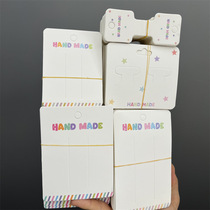 Colorful handmade square handmade hairpin packaging cardboard accessories colorful striped diy hair accessories white card tag