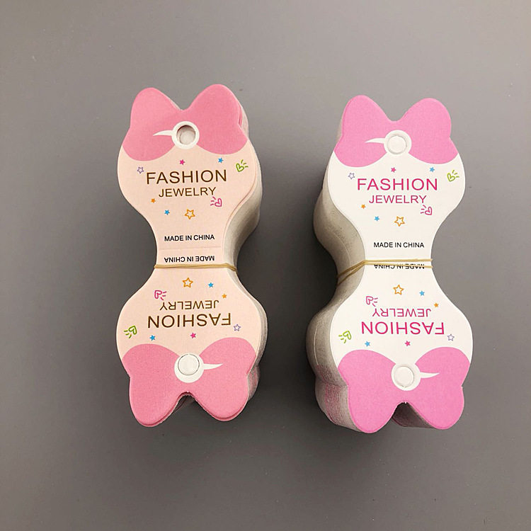Live display Cardboard Boutique Boutique Accessories Packaging Hair Ring Pendant cardboard Cardboard Butterfly Knot about 200 sheets
