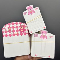 KP1136 rose red bear nice tag large card double row diy hair clip packaging paper card hair accessories back card