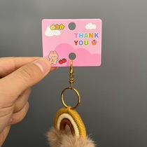 Kp1066 foundation thankyou keychain hanging card street stall lobster clasp diy bag hanging tag card paper