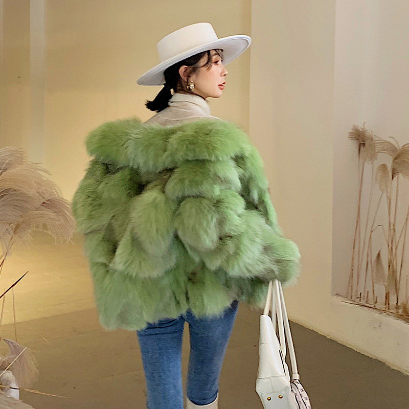 Fox Fur Straw Coat Female Profile Oversize Young Korean version of Slim Shade 2021 Winter New