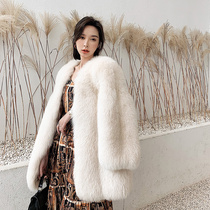 Imported fox fur fur coat female long-sleeved fur blond coat new 2022 autumn and winter coat