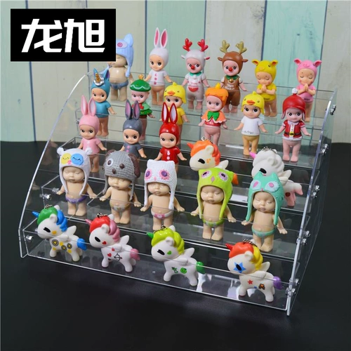 Практическая креативная пластиковая пластика высокого прозрачного шоу шкафа для слепой коробки выставка выставка