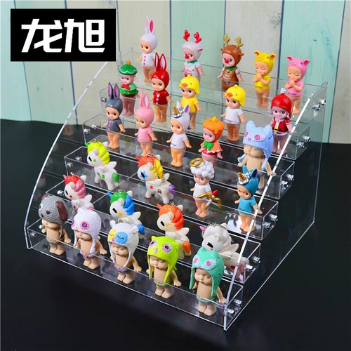 Практическая креативная пластиковая пластика высокого прозрачного шоу шкафа для слепой коробки выставка выставка