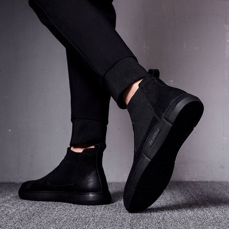 Chelsea spring men's shoes high gang martin shoes 2023 new men's tide shoes and casual hao - hao helped