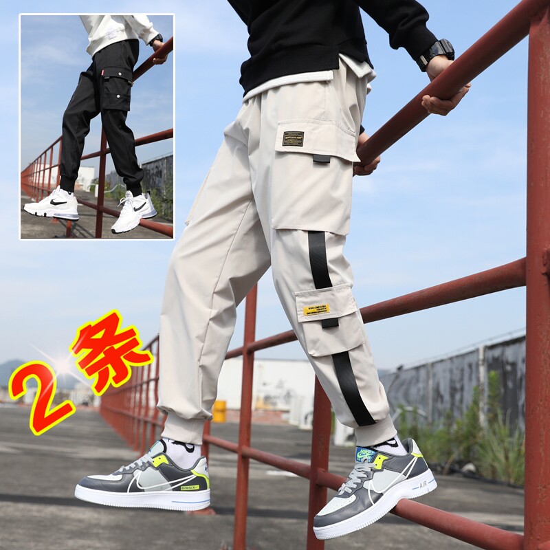 Winter Men Casual Pants Workwear Pants Fashion Bouquet Stomps Pants Loose-up Harun Smoke Tubes Pants Men Trends Clothing