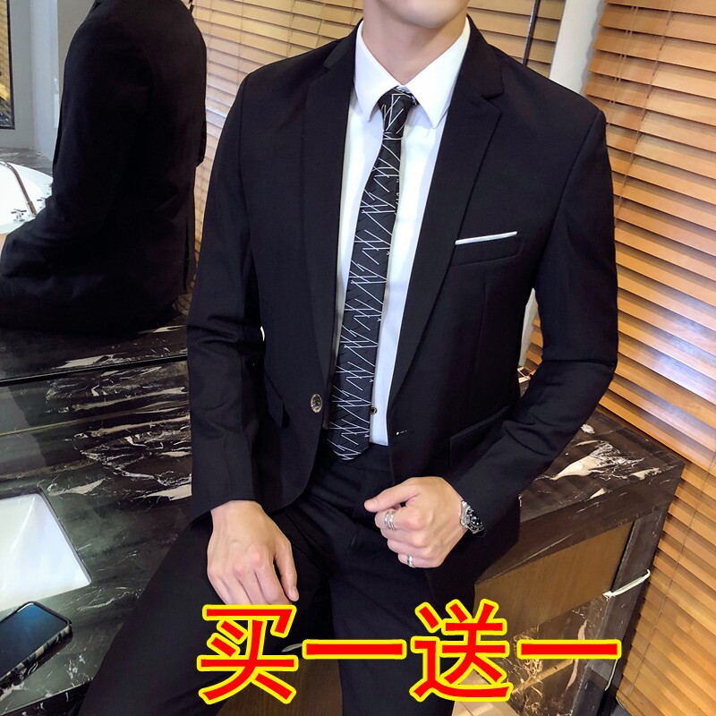 New men in autumn and winter The suit jacket Korean version Trend 100 Lap Single Piece Casual Little Suit Men's Body Blouse