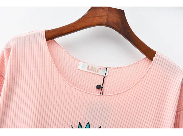 Váy ngủ cotton 2018 nữ mùa thu và mùa đông cổ tròn cotton dứa mùa xuân và mùa thu áo dài nhà mặc đồ ngủ để gửi túi lưu trữ váy nhung cao cấp